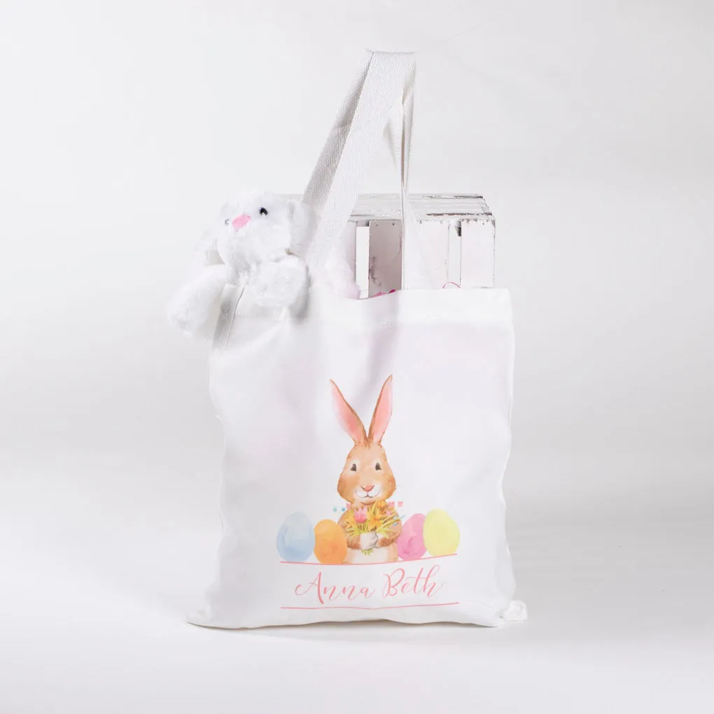 Bunny with Eggs Tote - Pink