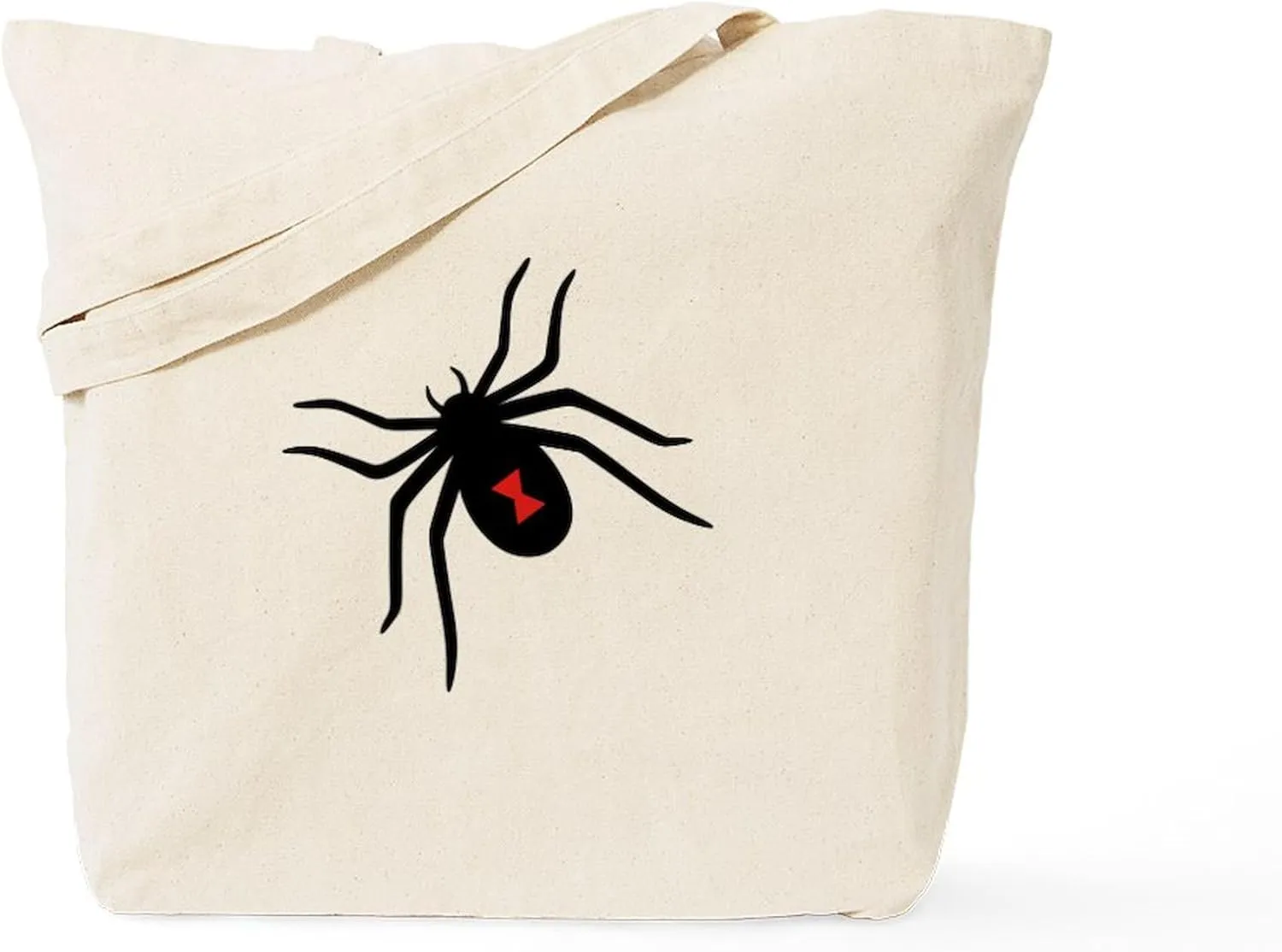 CafePress Black Widow Spider Tote Bag Reusable Natural Beige Canvas Shopping Bag