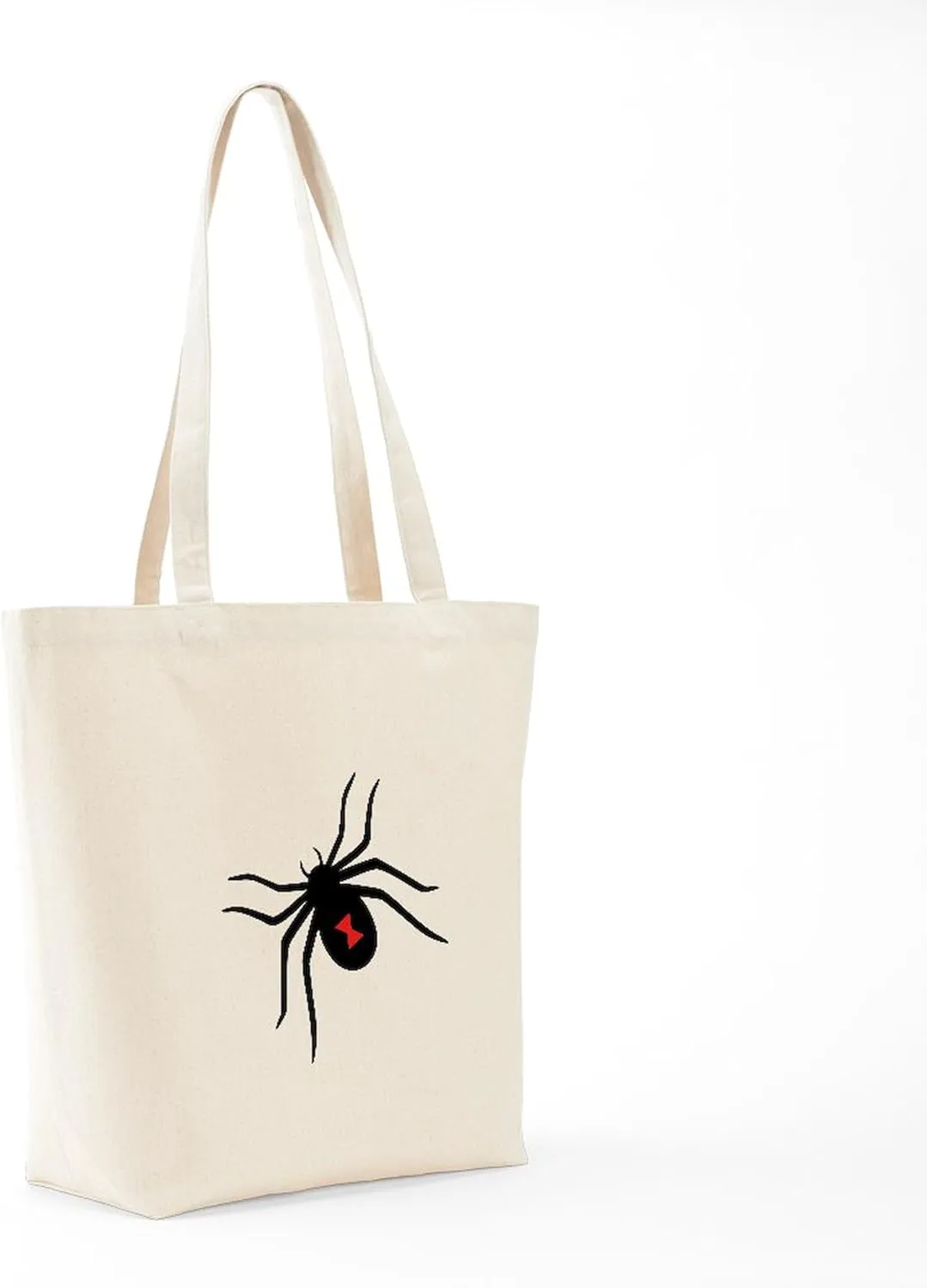 CafePress Black Widow Spider Tote Bag Reusable Natural Beige Canvas Shopping Bag