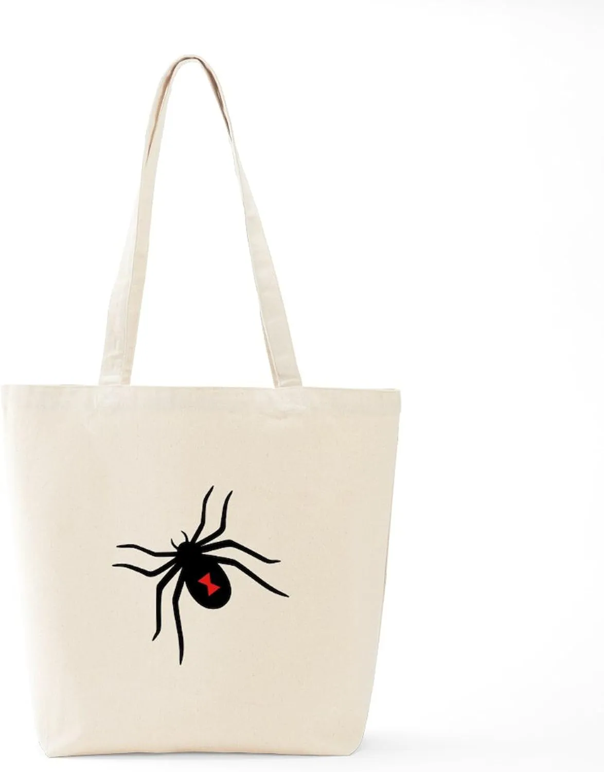 CafePress Black Widow Spider Tote Bag Reusable Natural Beige Canvas Shopping Bag