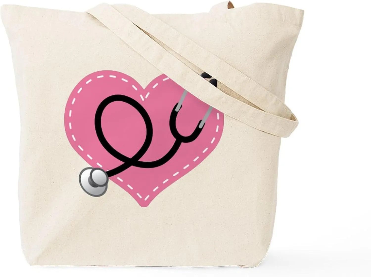 CafePress Doctor Nurse Heart Tote Bag Natural Canvas Tote Bag, Reusable Shopping Bag