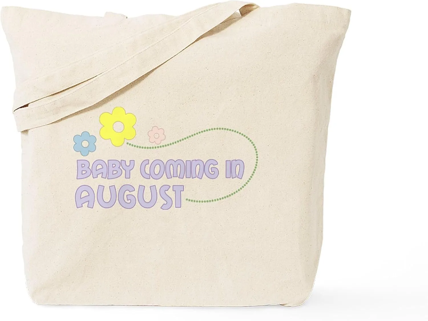 CafePress Due In August Tote Bag Reusable Natural Beige Canvas Shopping Bag