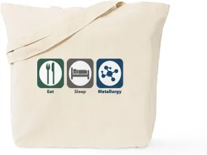 CafePress Eat Sleep Metallurgy Tote Bag Reusable Natural Beige Canvas Shopping Bag
