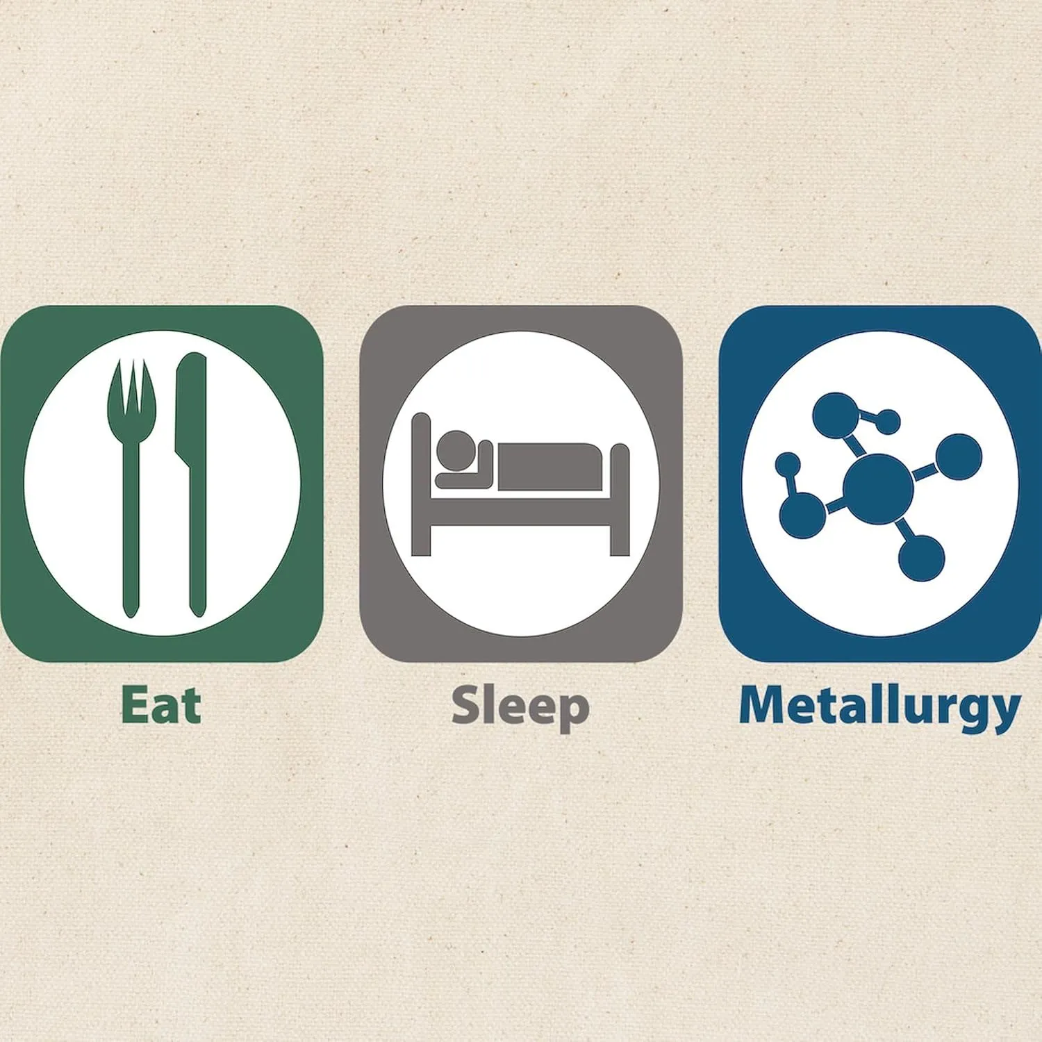 CafePress Eat Sleep Metallurgy Tote Bag Reusable Natural Beige Canvas Shopping Bag