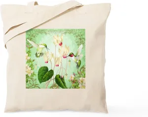 CafePress Modern Vintage French Hummingbirds Tote Bag Reusable Natural Beige Canvas Shopping Bag