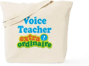 CafePress Voice Teacher Extraordinaire Tote Bag Reusable Natural Beige Canvas Shopping Bag