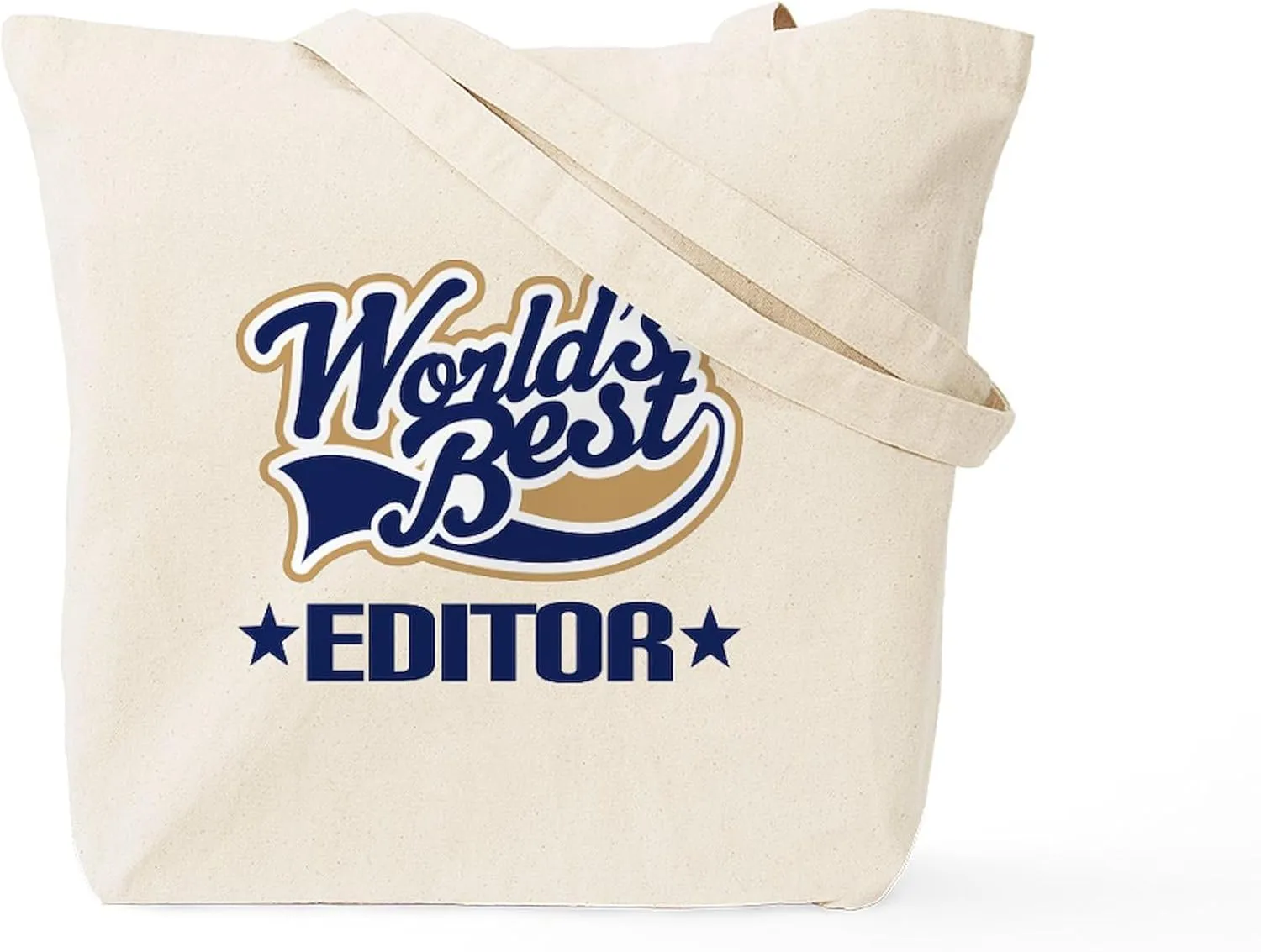 CafePress Worlds Best Editor Tote Bag Reusable Natural Beige Canvas Shopping Bag