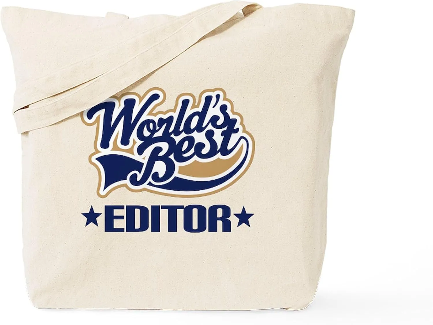 CafePress Worlds Best Editor Tote Bag Reusable Natural Beige Canvas Shopping Bag