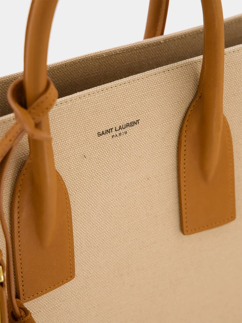 Canvas and Leather Sac de Jour Bag