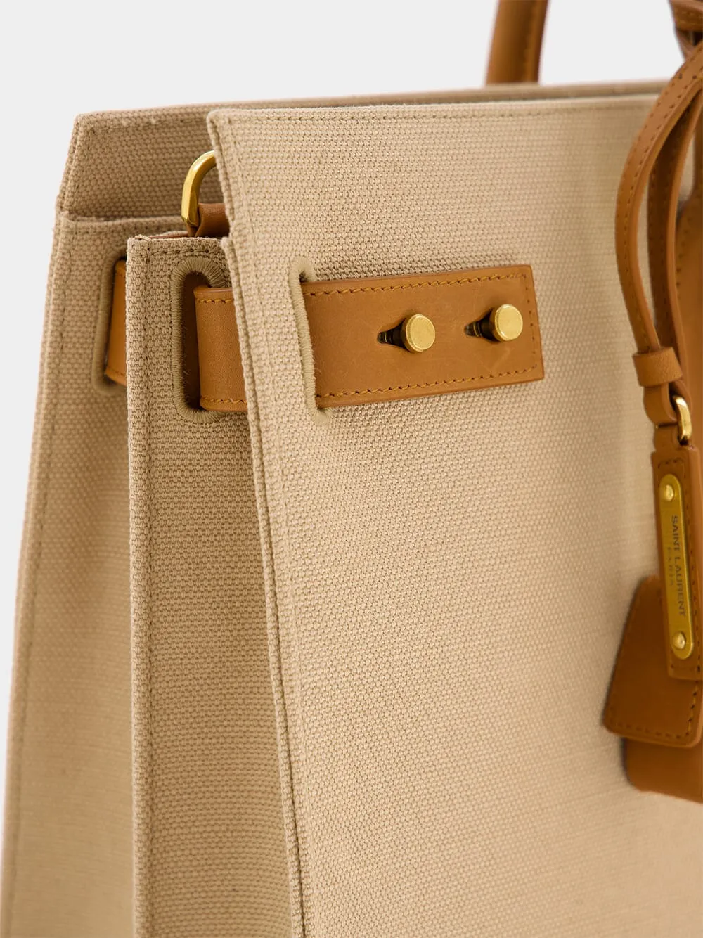 Canvas and Leather Sac de Jour Bag