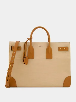 Canvas and Leather Sac de Jour Bag