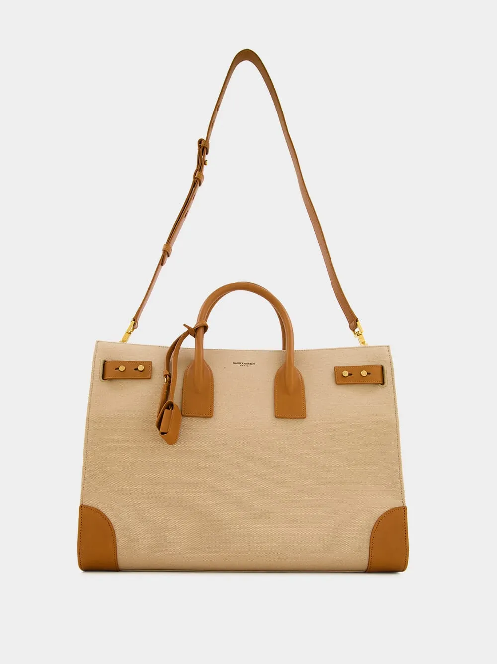 Canvas and Leather Sac de Jour Bag