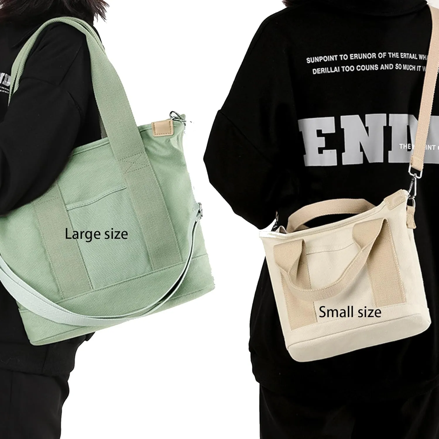 Canvas Bag for Women Crossbody Shoulder Purse Everything Tote Hobo Bag with Zipper and Compartments 2024 Small