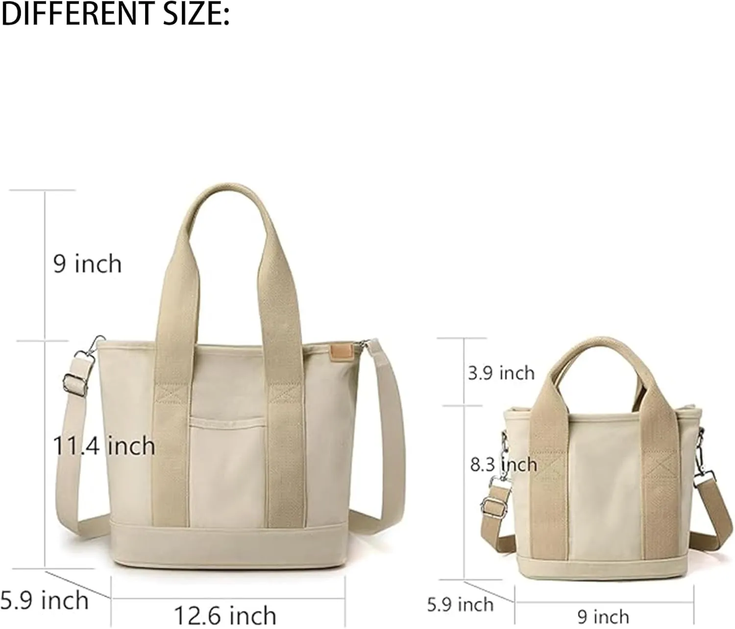 Canvas Bag for Women Crossbody Shoulder Purse Everything Tote Hobo Bag with Zipper and Compartments 2024 Small