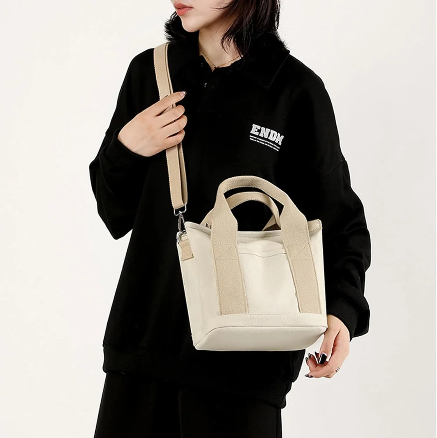 Canvas Bag for Women Crossbody Shoulder Purse Everything Tote Hobo Bag with Zipper and Compartments 2024 Small