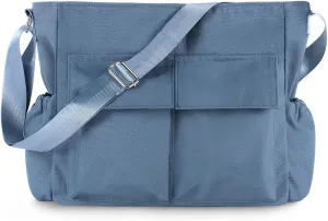 Canvas Messenger Bag Crossbody Shoulder Bag for Men Women Vintage Tote Laptop Bag Large Hobo Bag with Multiple Pockets