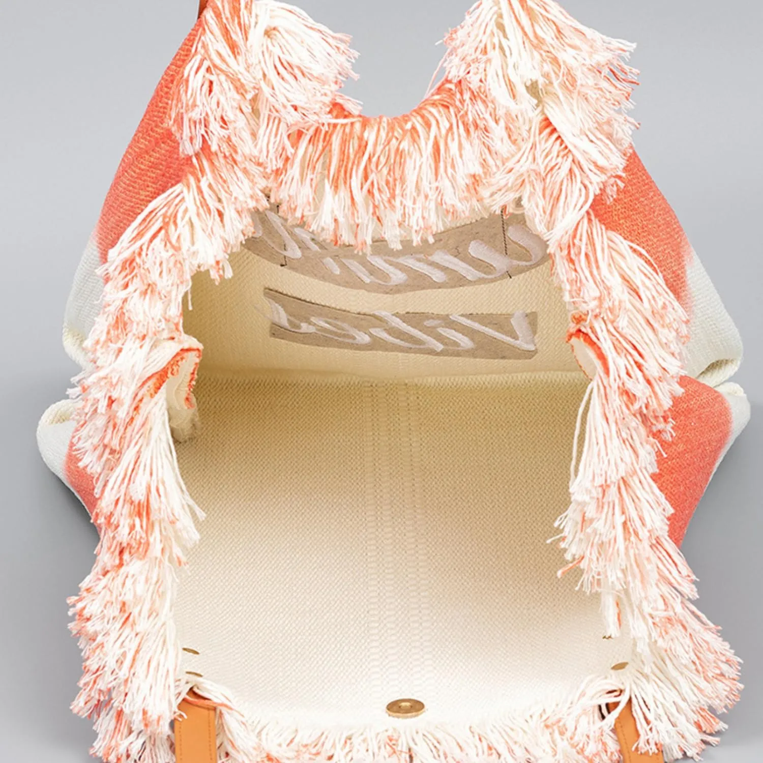 Canvas Tote Bag Embroidered Fringe Large Recycled Gradient Casual Shoulder Summer Beach Bag for Daily Use Travel Gym