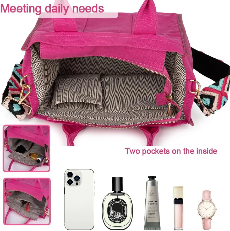 Canvas Tote Bag for Women Top Handle Handbag Crossbody Tote Bag for Women