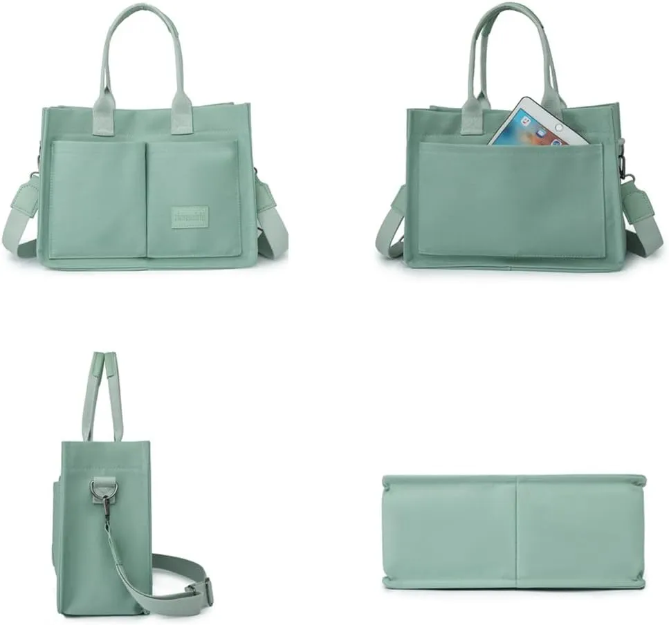 Canvas Tote Bag for Women With Pockets,Crossbody Purses Everything Everyday Hobo Shoulder Bag Handbags for Work Beach Gym