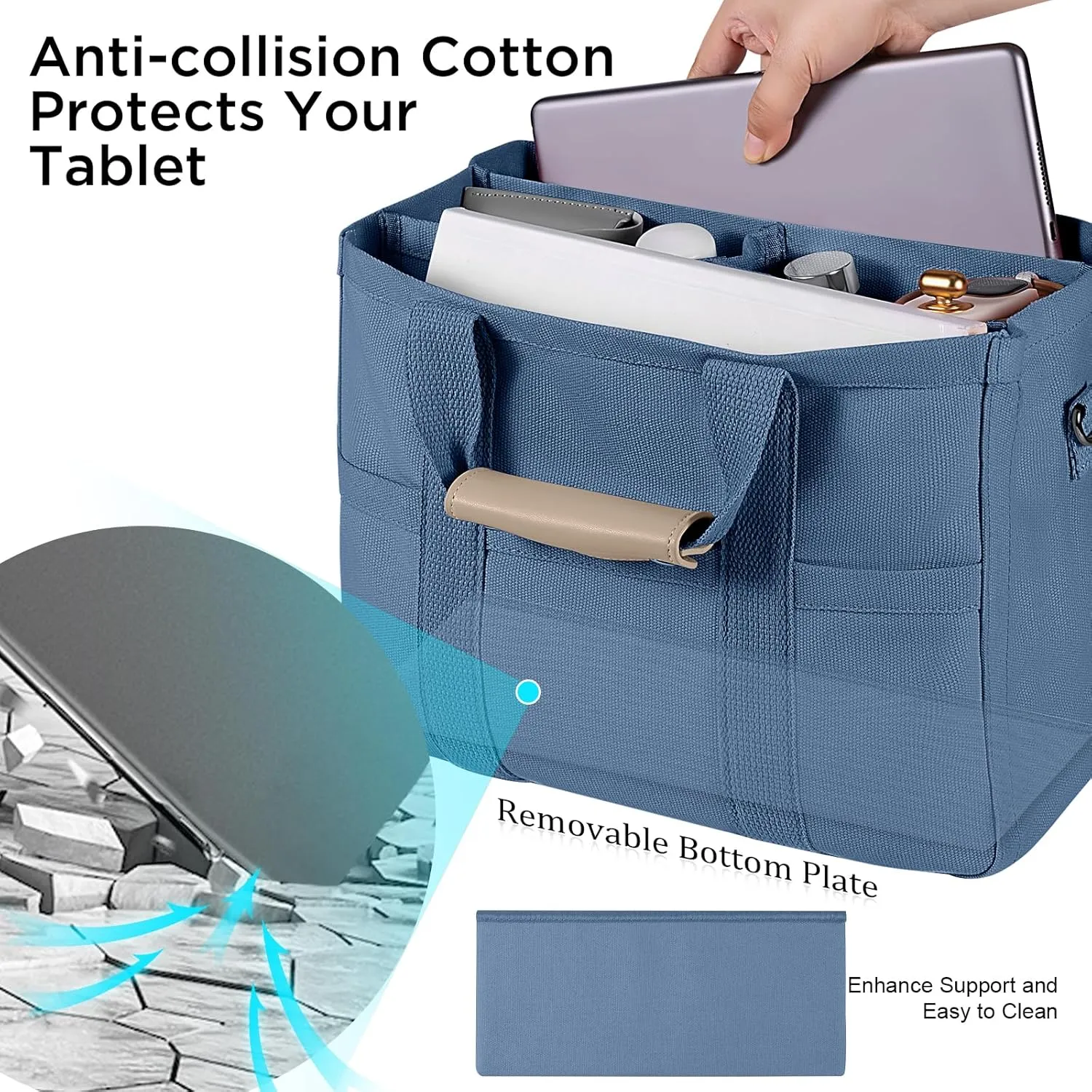 Canvas Tote Bag with Multi Pockets Crossbody Tote Bag for Women Bible Handbag Everything Tote Bags with Compartments