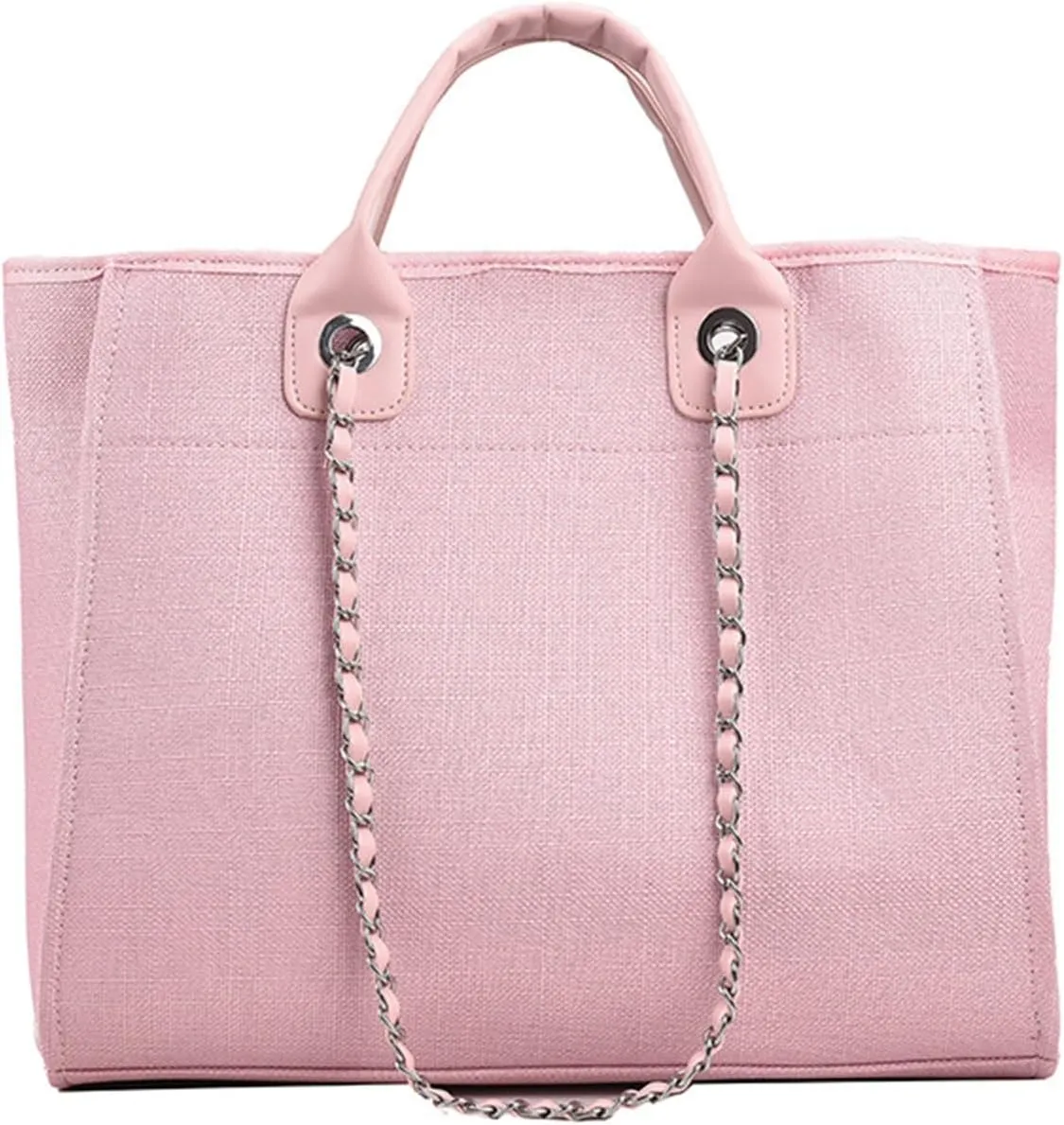 Canvas Tote Handbags for Women Women's Bag Shoulder Handbag Canvas Chain Tote Bag Travel Work School
