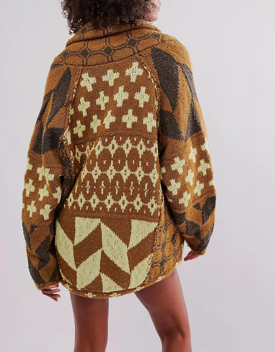 Cardigan Sweaters for Women Button Down Shawl Collar Oversized Sweater Coats Y2k Print Cardigans Fall Fashion