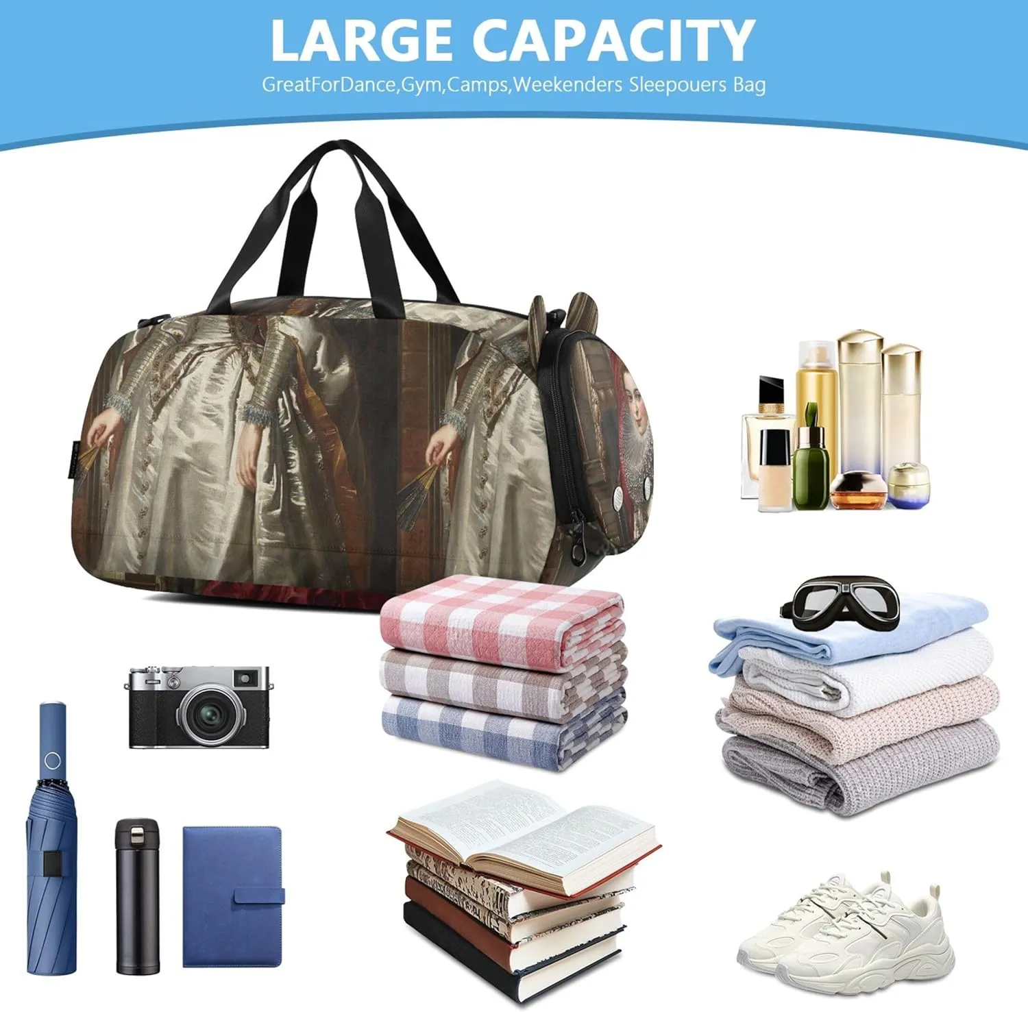 Carry on Duffel for Boys Toddler Weekender Bags Travel Duffle Bags Girls Tote Dance Duffle Bag Rubens Portrait Marchesa Brigida Spinola Doria