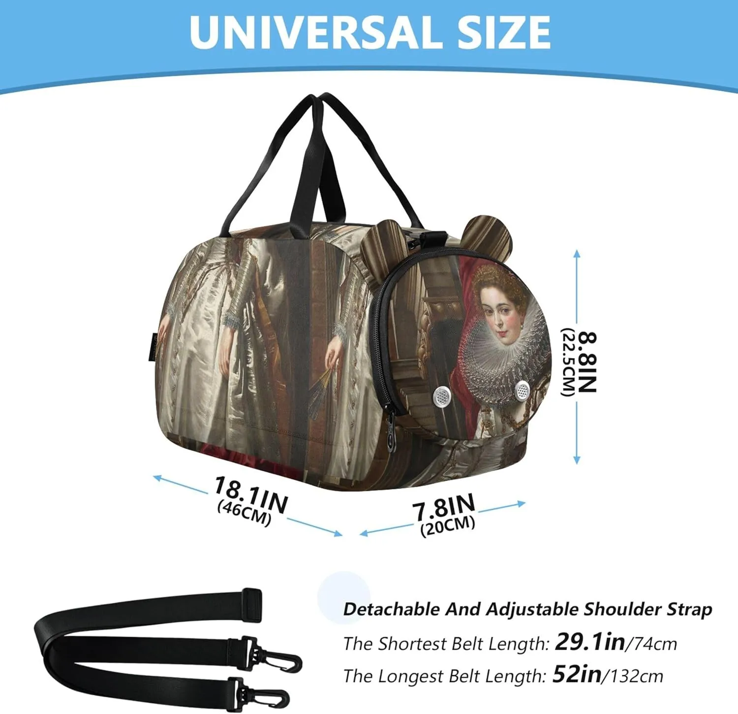 Carry on Duffel for Boys Toddler Weekender Bags Travel Duffle Bags Girls Tote Dance Duffle Bag Rubens Portrait Marchesa Brigida Spinola Doria