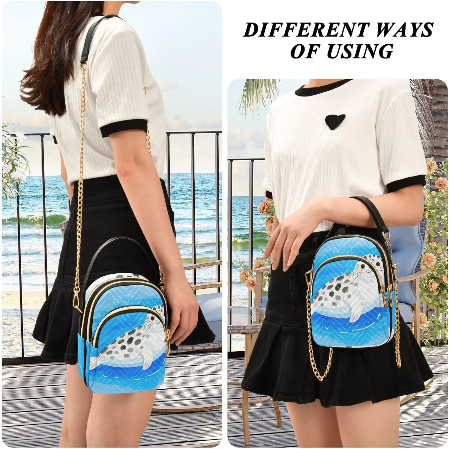 Cartoon Small Handbag Crossbody Bag for Women Quilted Bags Shoulder Purse Phone Wallet Chain Bag