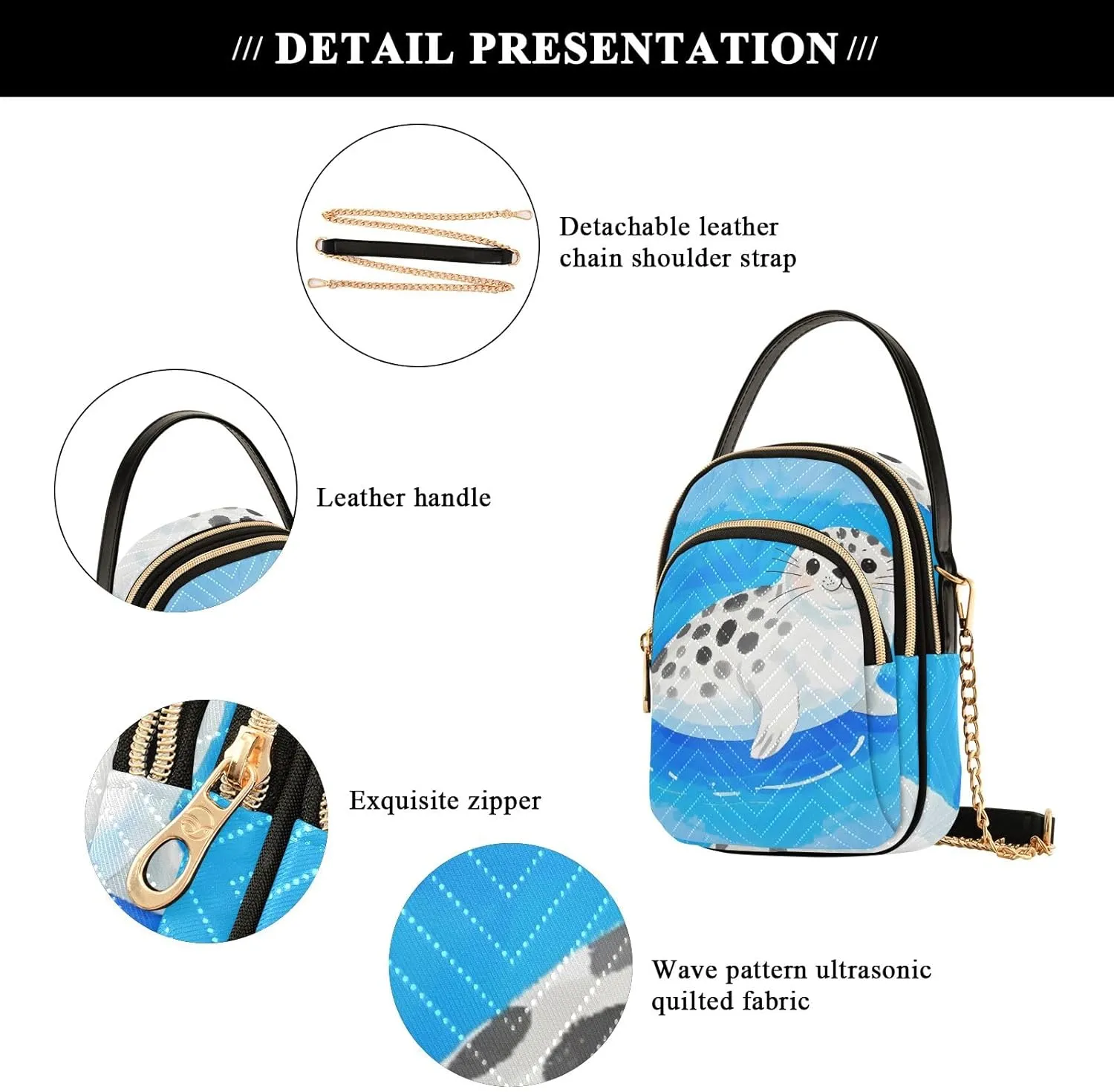 Cartoon Small Handbag Crossbody Bag for Women Quilted Bags Shoulder Purse Phone Wallet Chain Bag