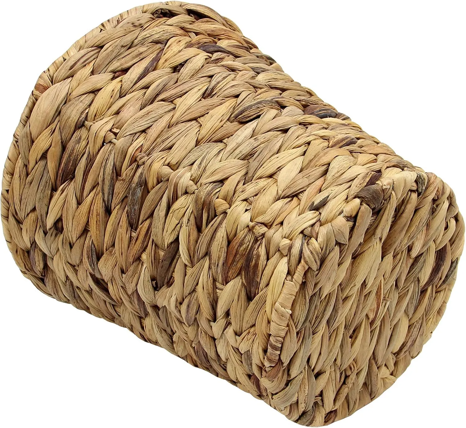 Casaphoria Round Water Hyacinth Garbage Baskets for Storage Natural Woven Hyacinth Laundry Rubbish Basket Durable Circular Waste Baskets Home Beautiful Decoration Storageworks Recycling Bin