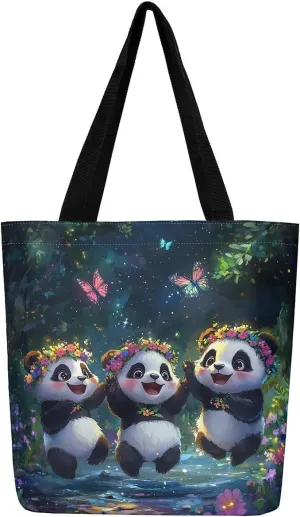 Castle Fairy Polar Bear Canvas Tote Bag for Adults