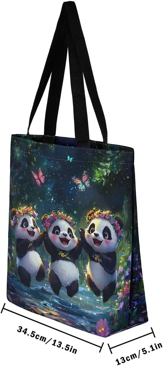 Castle Fairy Polar Bear Canvas Tote Bag for Adults