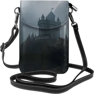Castle in the Fog Small Crossbody Bags, Printed Cell Phone Purse with Card Slots, Shoulder Handbag with Strap