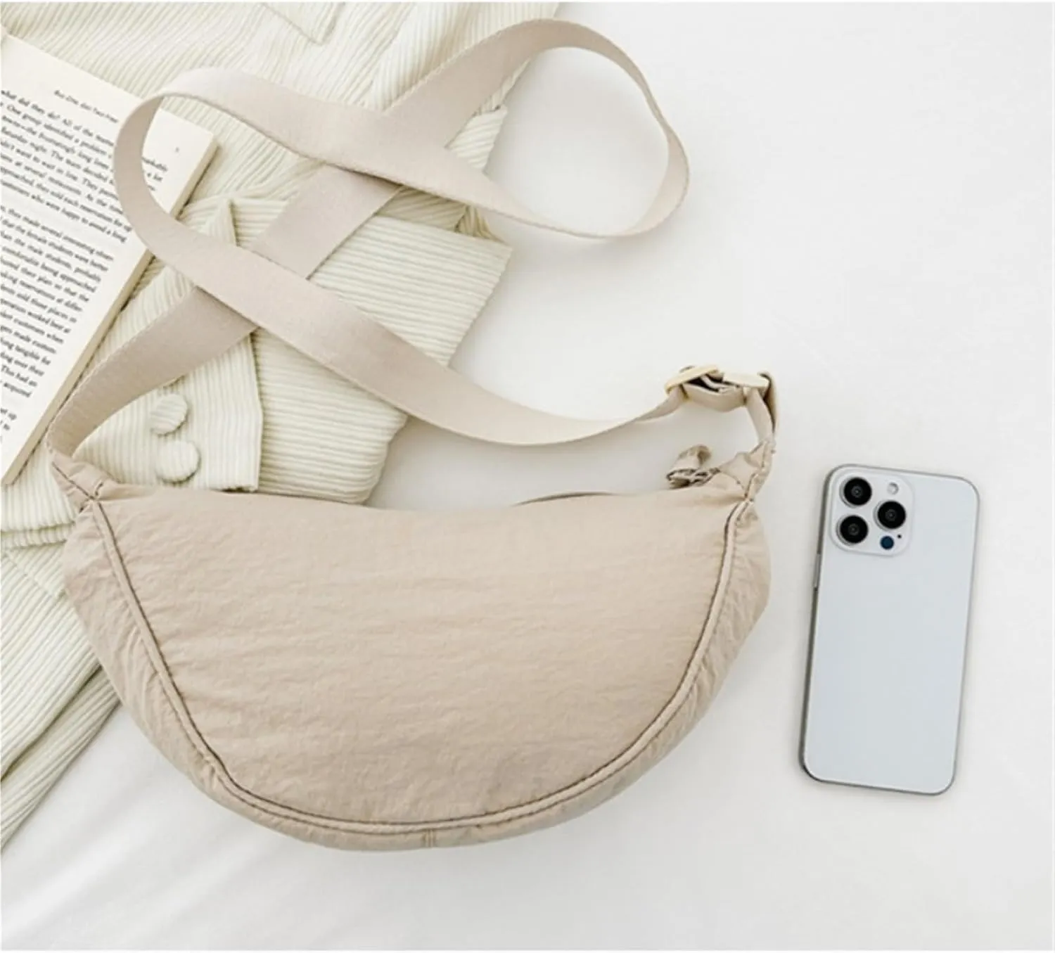 Casual Nylon Hobos Crossbody Bag for Women Shoulder Bag Woman Half Moon Chest Bags Tote Lady Travel Shopper