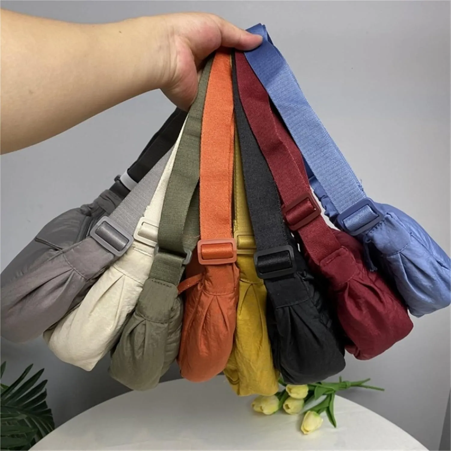 Casual Nylon Hobos Crossbody Bag for Women Shoulder Bag Woman Half Moon Chest Bags Tote Lady Travel Shopper