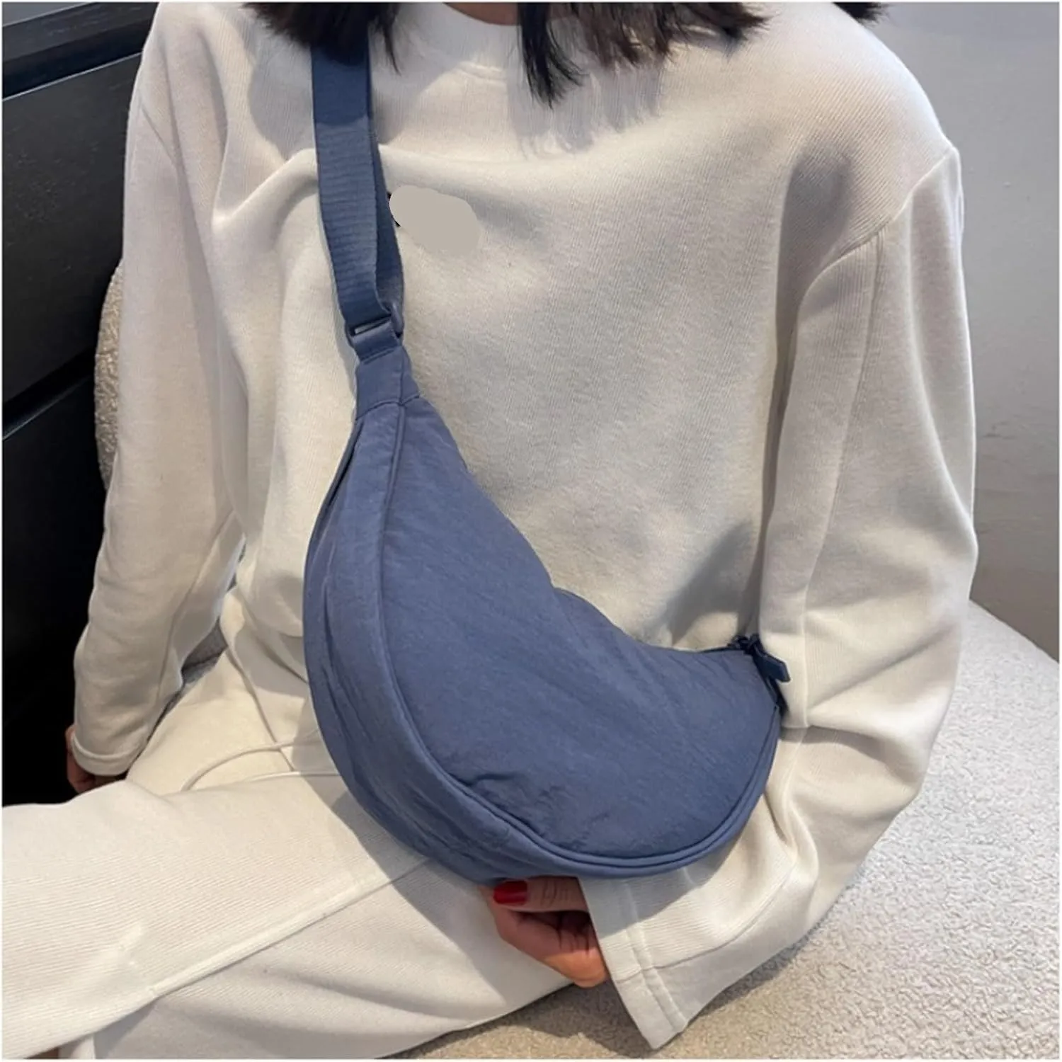 Casual Nylon Hobos Crossbody Bag for Women Shoulder Bag Woman Half Moon Chest Bags Tote Lady Travel Shopper