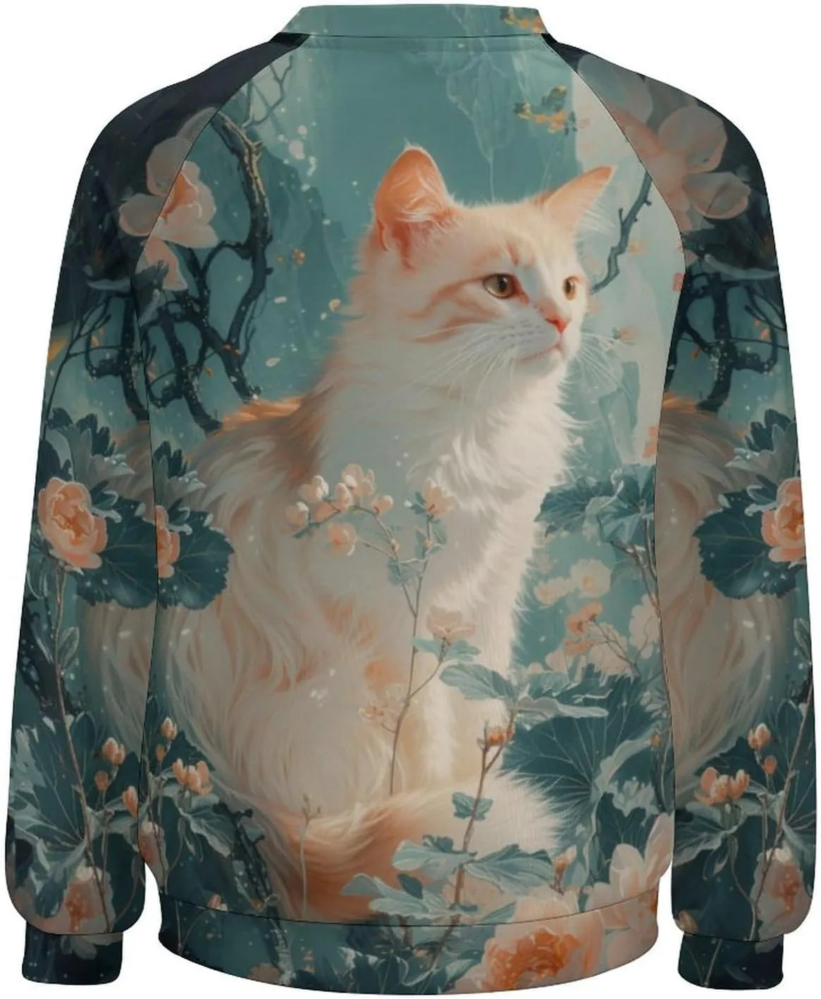 Cat Sweatshirts for Women Cute Cat Sweater Graphic Crewneck Sweatshirts Oversized Novelty Funny Sweatshirts Sweater