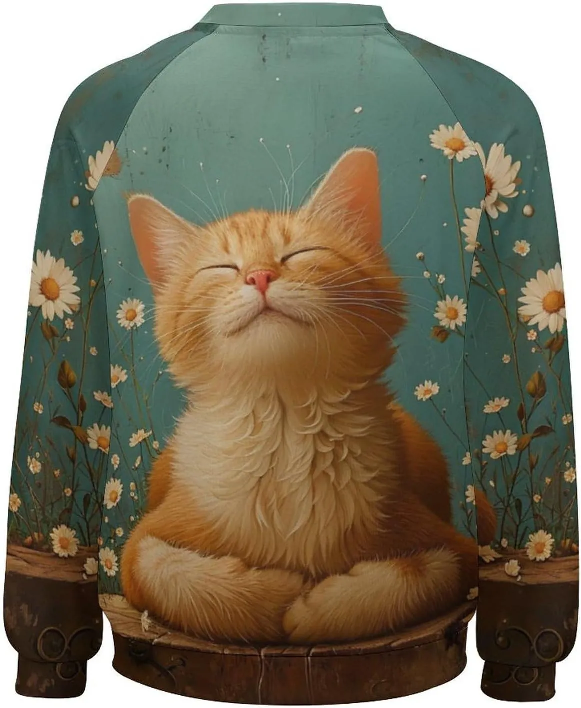 Cat Sweatshirts for Women Cute Cat Sweater Graphic Crewneck Sweatshirts Oversized Novelty Funny Sweatshirts Sweater