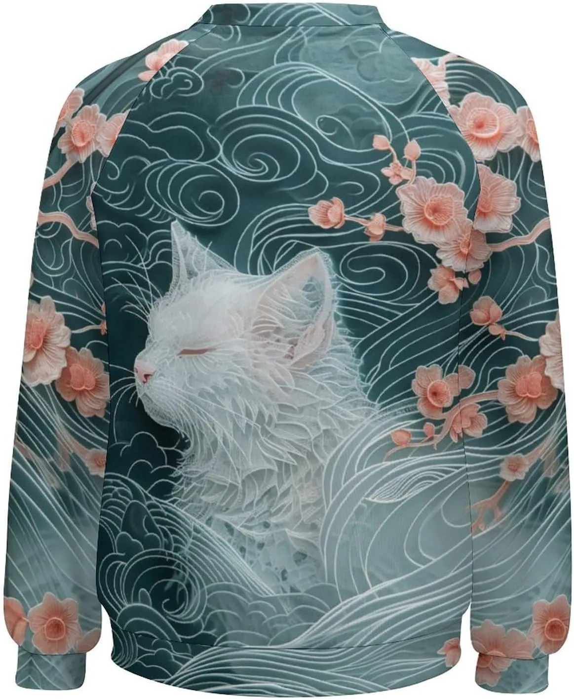 Cat Sweatshirts for Women Cute Cat Sweater Graphic Crewneck Sweatshirts Oversized Novelty Funny Sweatshirts Sweater
