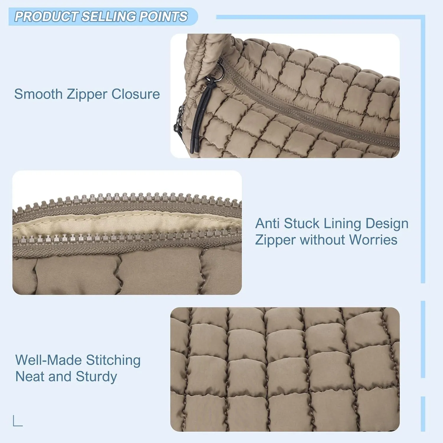 CATMICOO Puffer Tote Bag for Women: Carryall Puff Shoulder Bag for Travel - Lightweight Quilted Bag for Gym