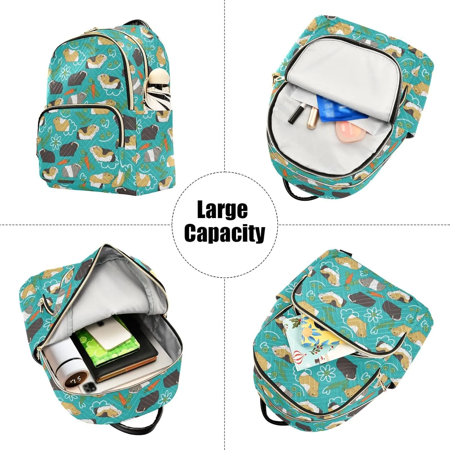 Cavia Cute Cartoon Guinea Pig Mini Backpack for Women, Travel Backpack Purse Daypack Shoulder Bag for Ladies