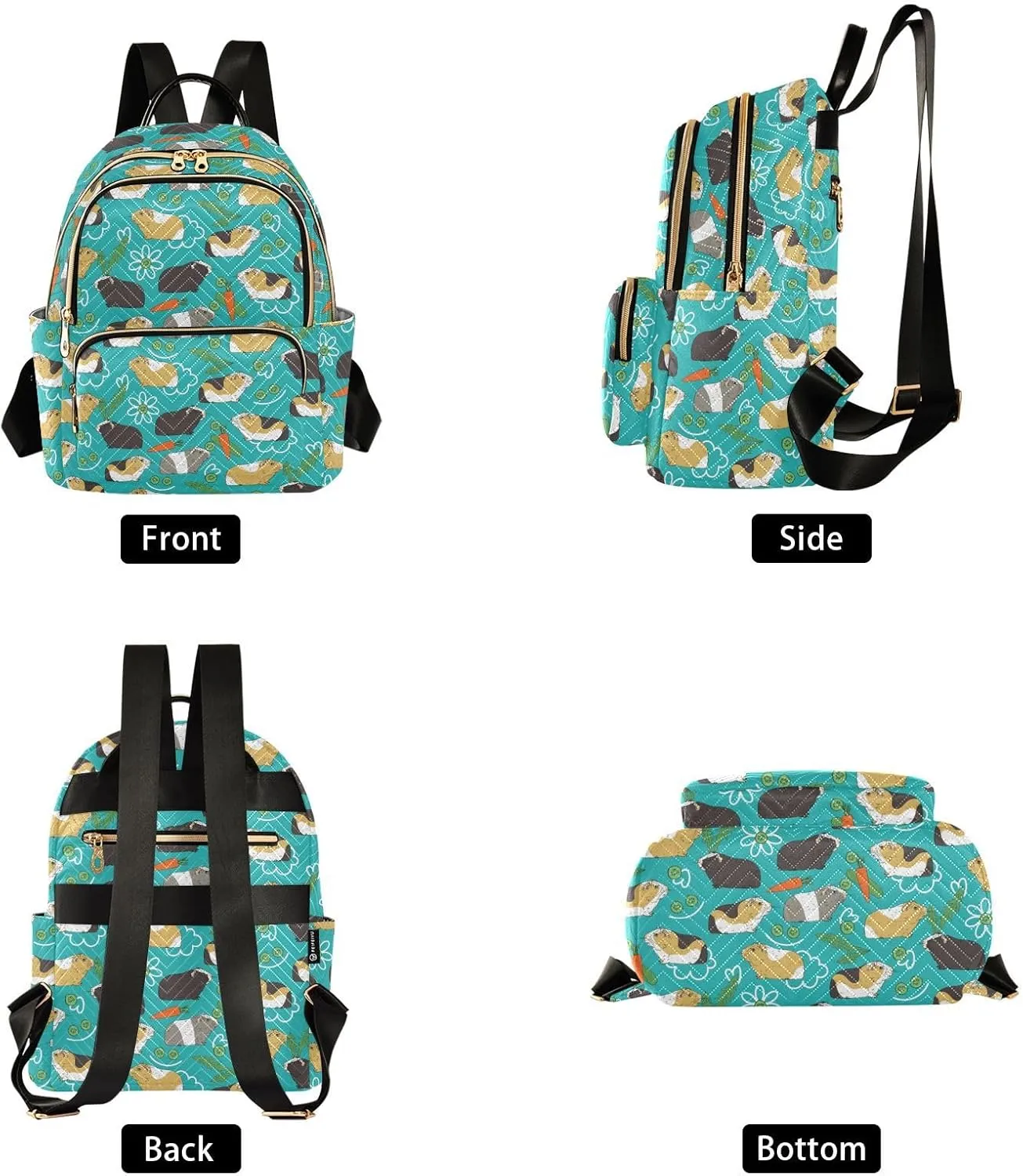 Cavia Cute Cartoon Guinea Pig Mini Backpack for Women, Travel Backpack Purse Daypack Shoulder Bag for Ladies