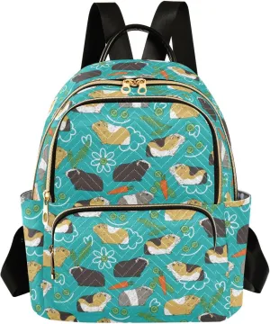 Cavia Cute Cartoon Guinea Pig Mini Backpack for Women, Travel Backpack Purse Daypack Shoulder Bag for Ladies