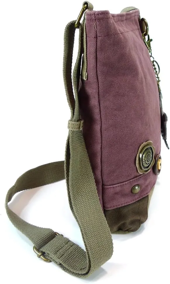 Chala Canvas Cross-body Purse Roomy Messenger (Bag Only) (Mauve)