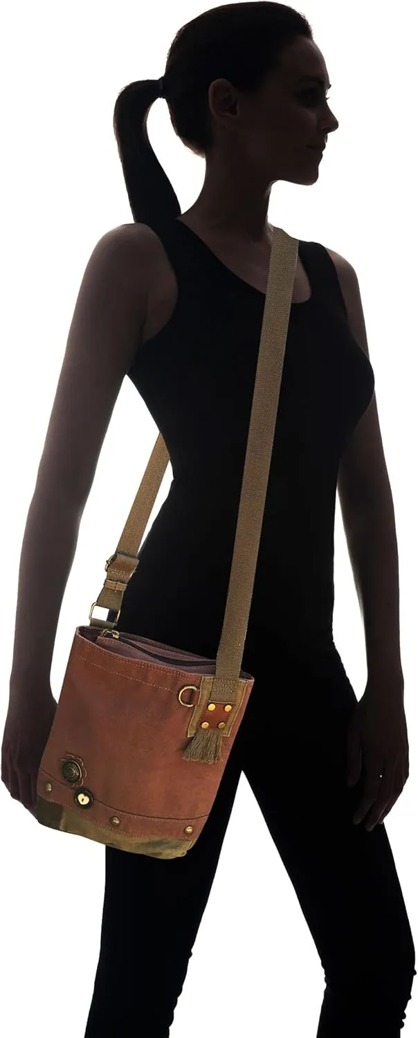 Chala Canvas Cross-body Purse Roomy Messenger (Bag Only) (Mauve)