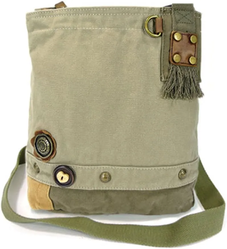 Chala Canvas Cross-body Purse Roomy Messenger (Bag Only) (Sand)