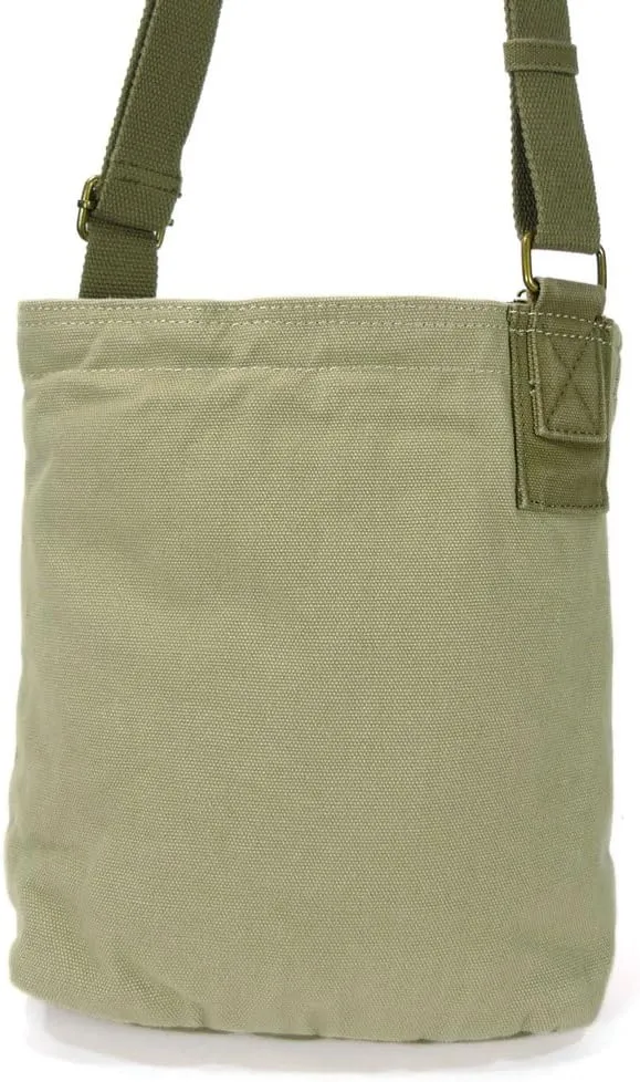 Chala Canvas Cross-body Purse Roomy Messenger (Bag Only) (Sand)