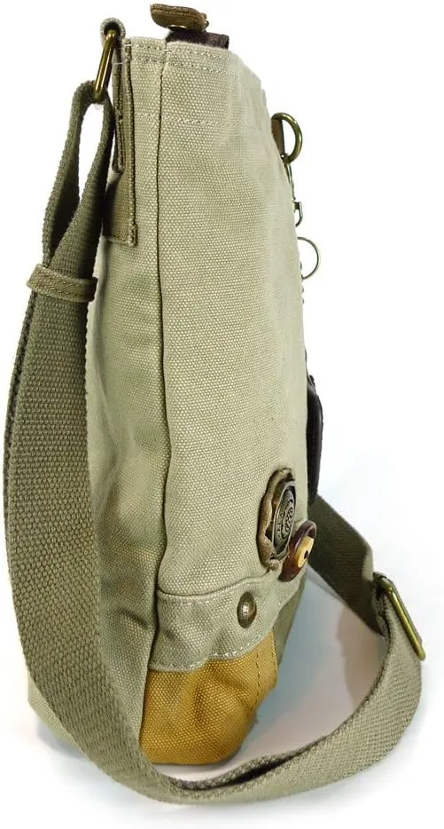 Chala Canvas Cross-body Purse Roomy Messenger (Bag Only) (Sand)