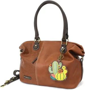 CHALA Laser Cut Crossbody Shoulder bag Tote Bag Faux Leather Brown